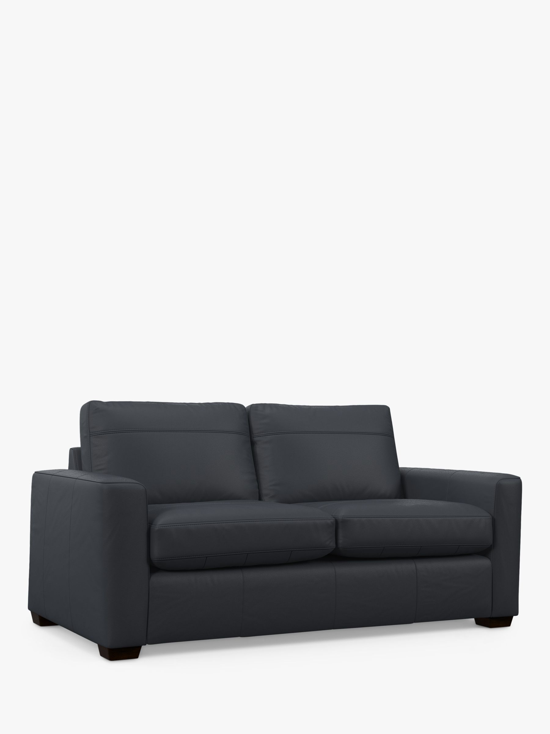 John Lewis Oliver Medium 2 Seater Leather Sofa, Dark Leg