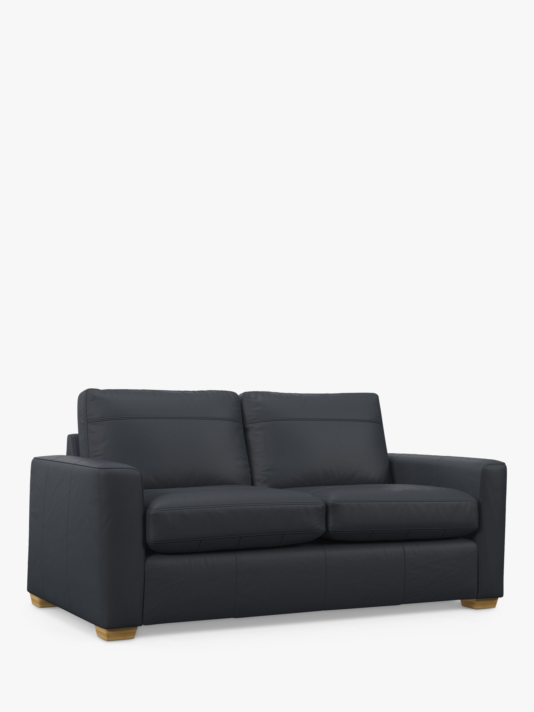 John Lewis Oliver Medium 2 Seater Leather Sofa, Light Leg