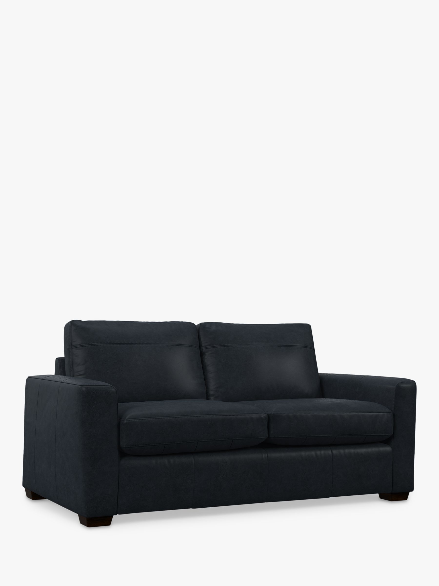 John Lewis Oliver Medium 2 Seater Leather Sofa, Dark Leg