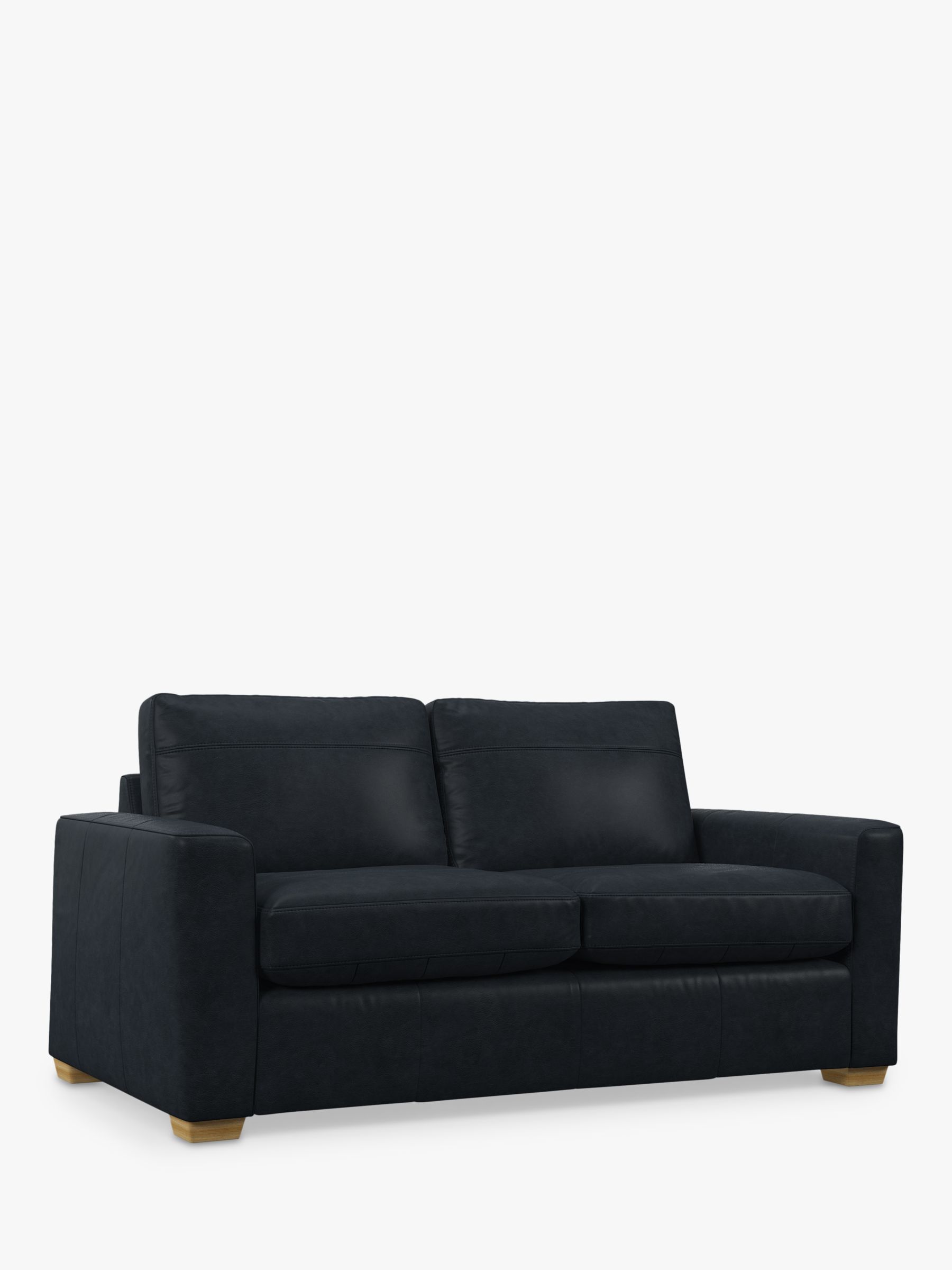 John Lewis Oliver Medium 2 Seater Leather Sofa, Light Leg