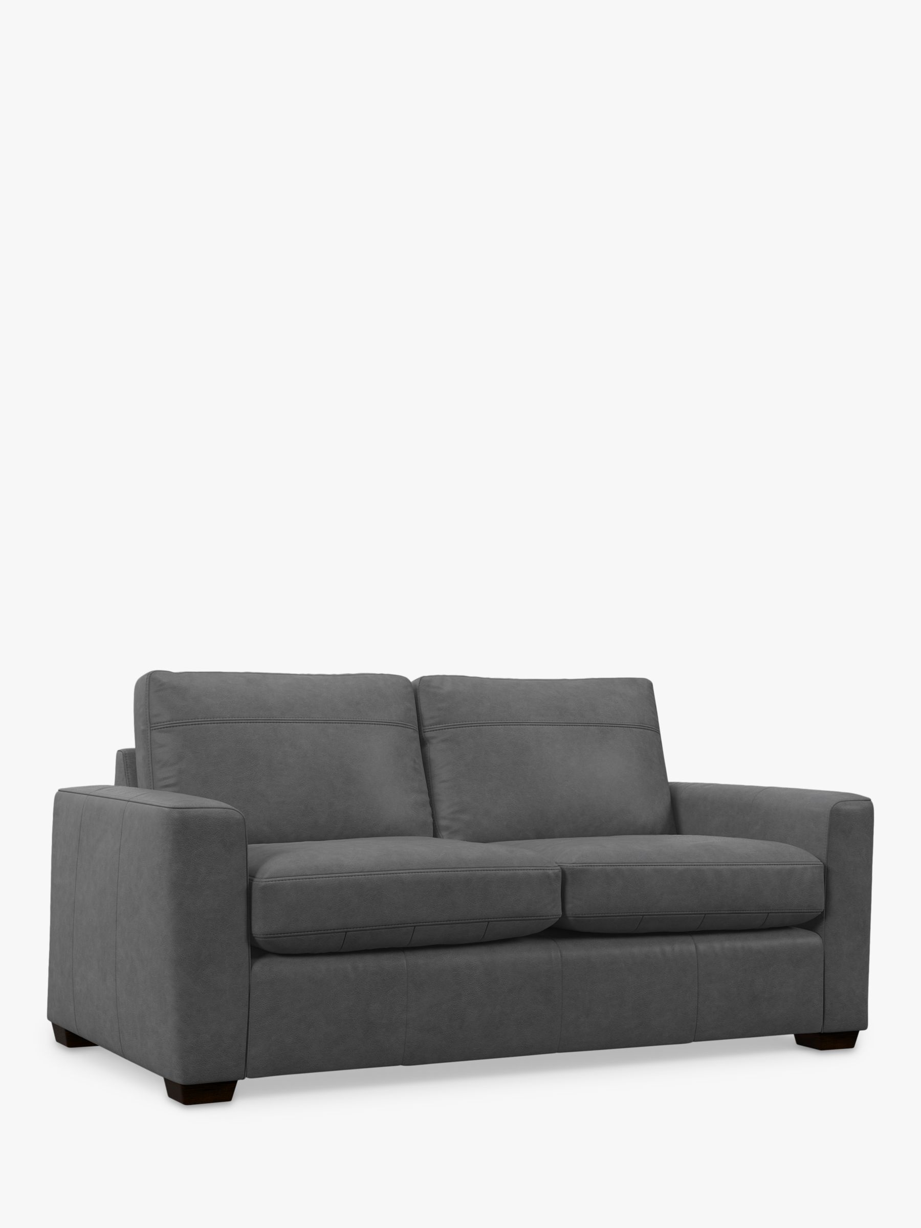 John Lewis Oliver Medium 2 Seater Leather Sofa, Dark Leg