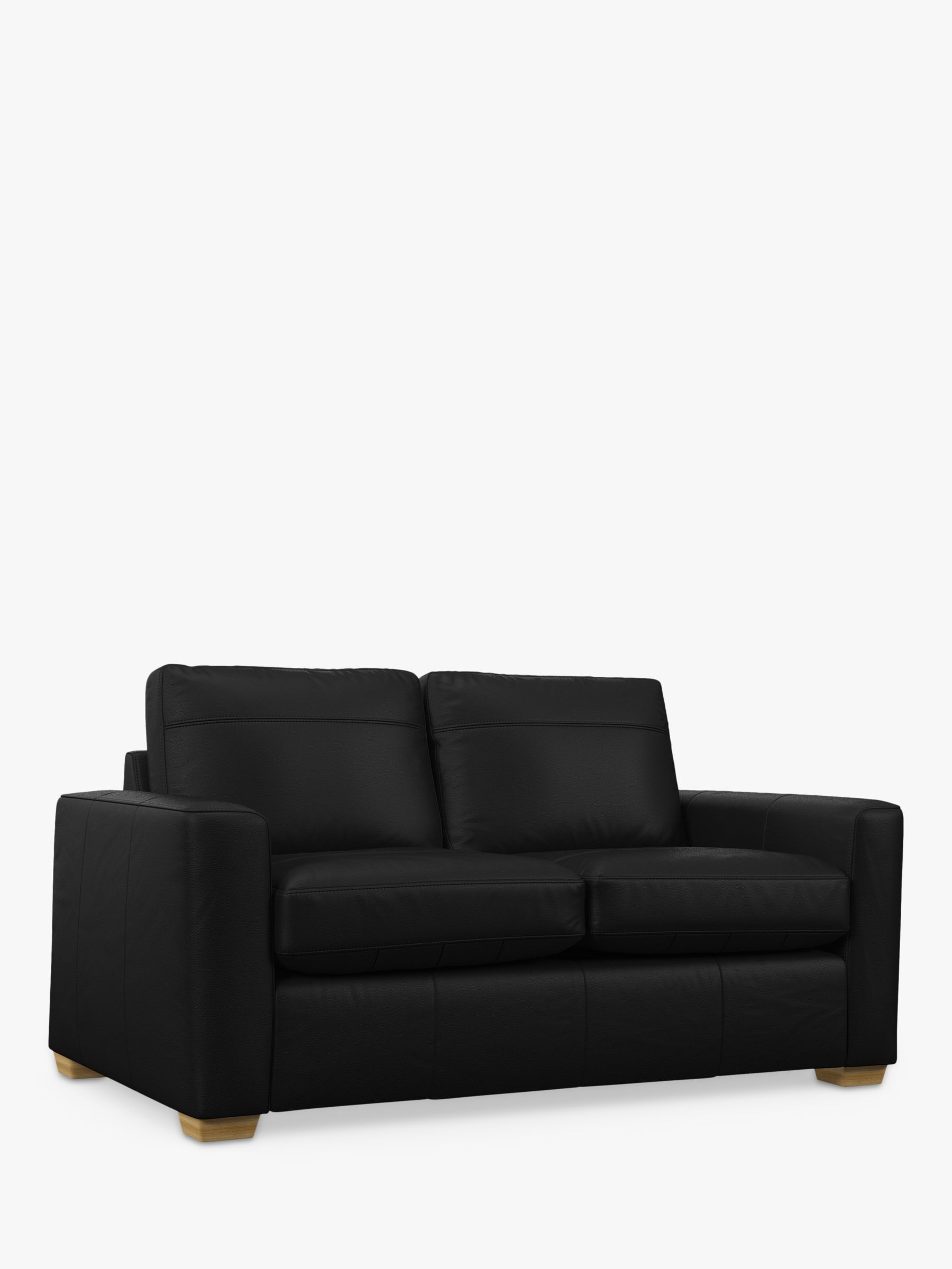 John Lewis Oliver Small 2 Seater Leather Sofa, Light Leg