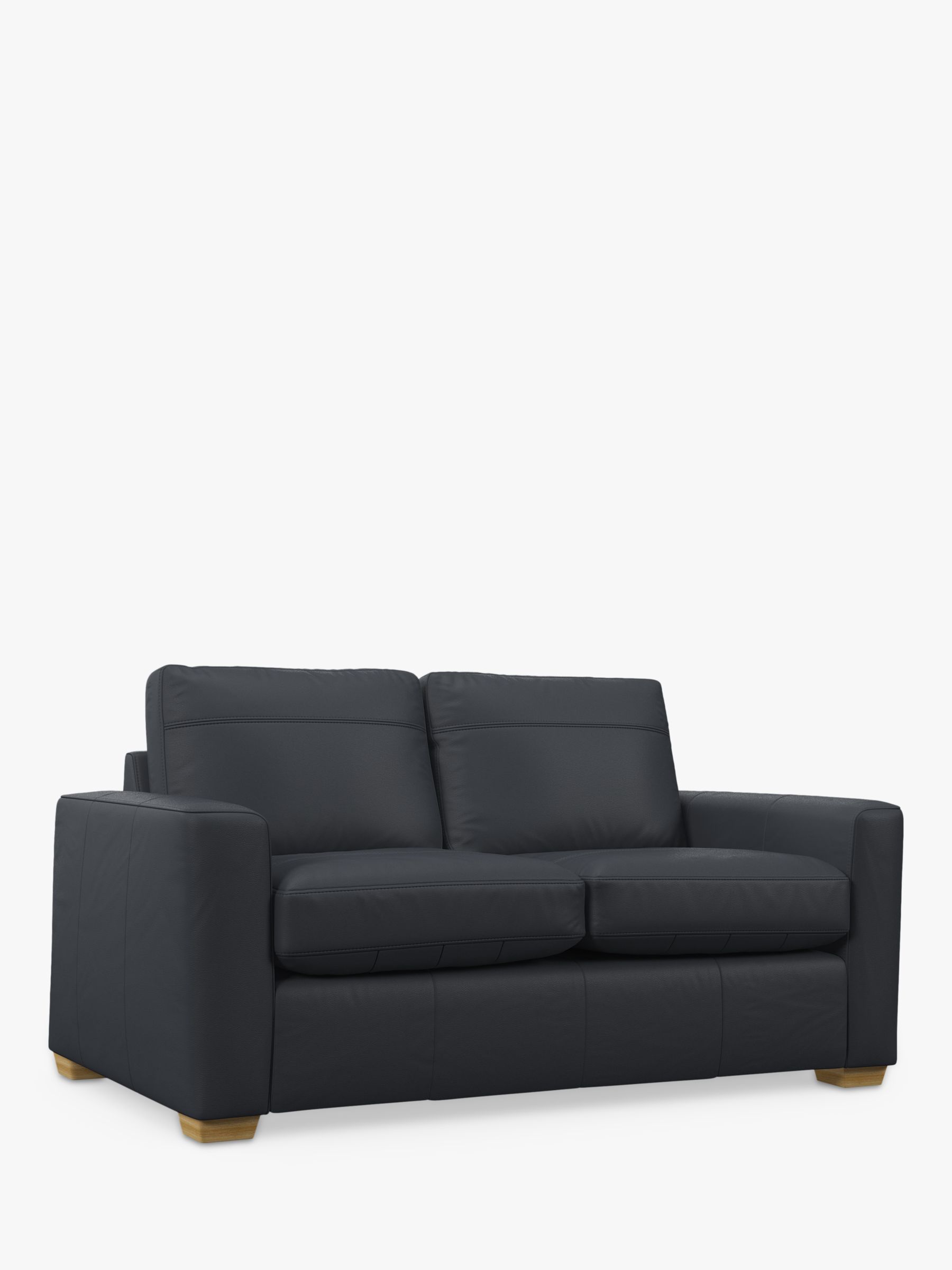 John Lewis Oliver Small 2 Seater Leather Sofa, Light Leg