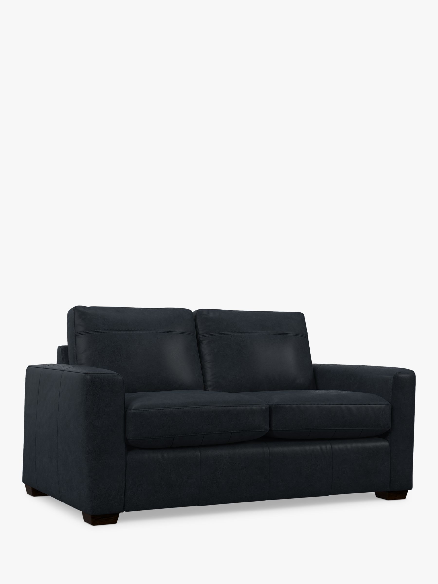 John Lewis Oliver Small 2 Seater Leather Sofa, Dark Leg