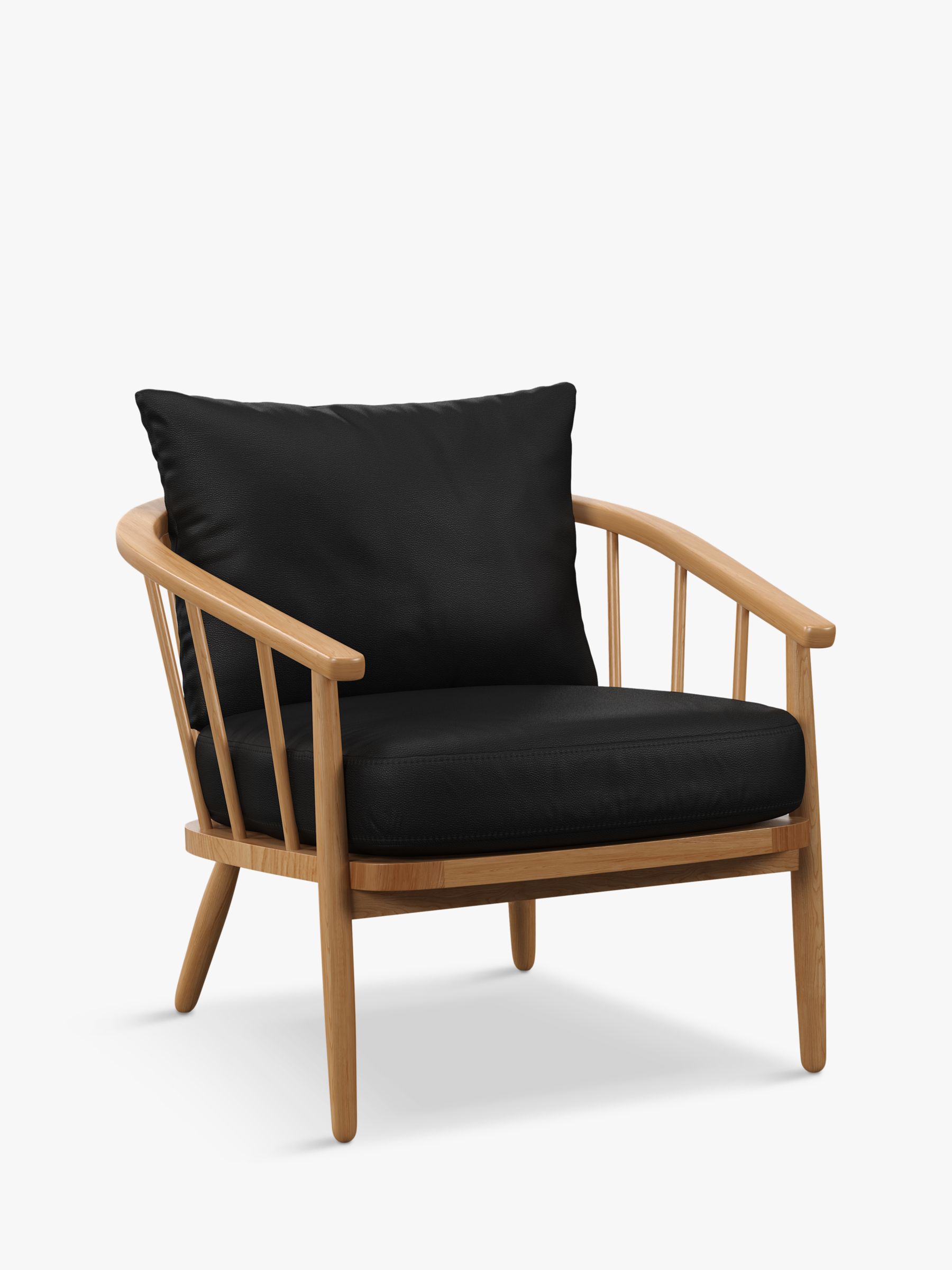 John Lewis Frome Leather Armchair, Light Leg