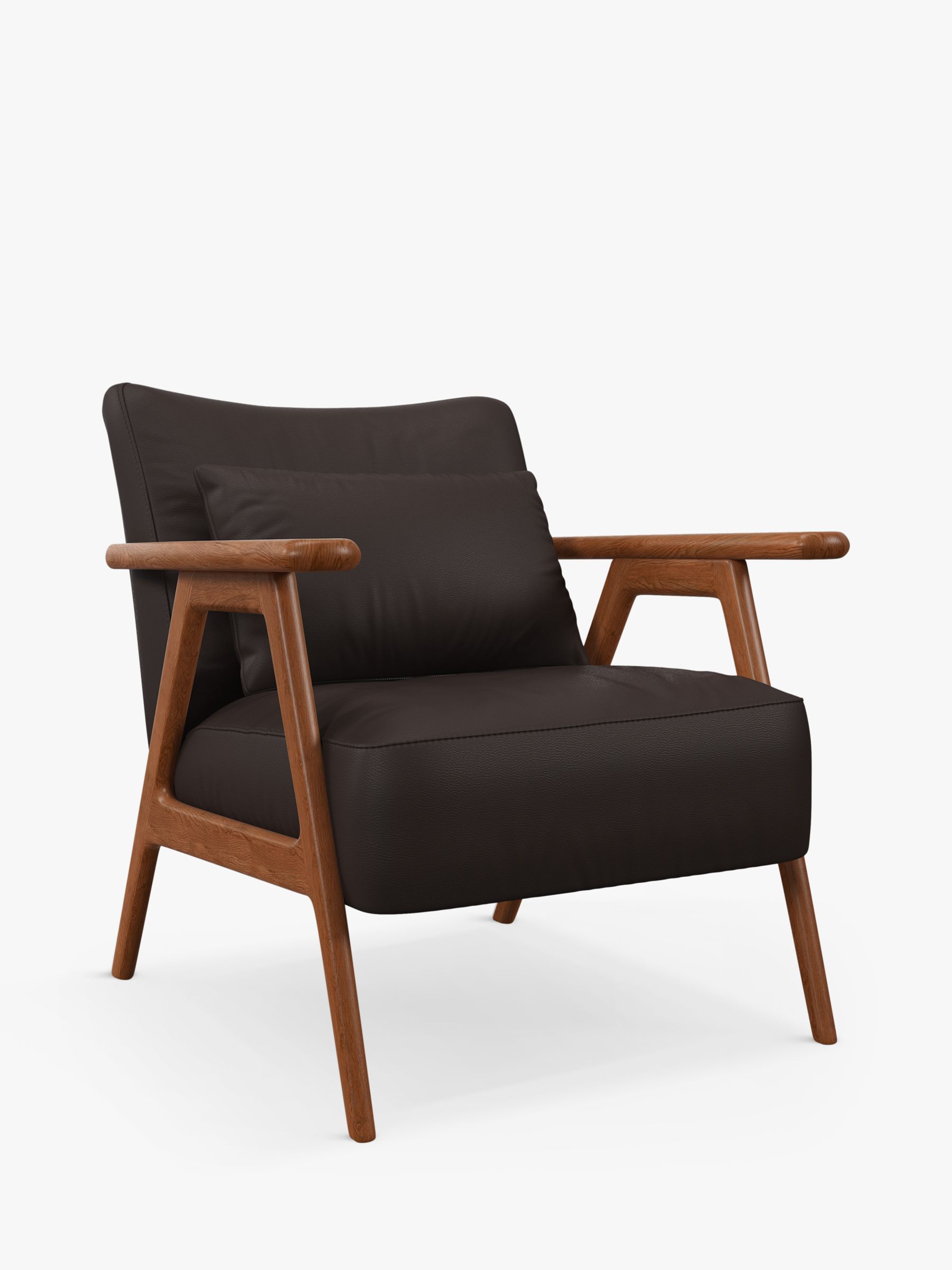 Hendrick Range, John Lewis Hendricks Leather Armchair, Dark Leg, Matt Chocolate