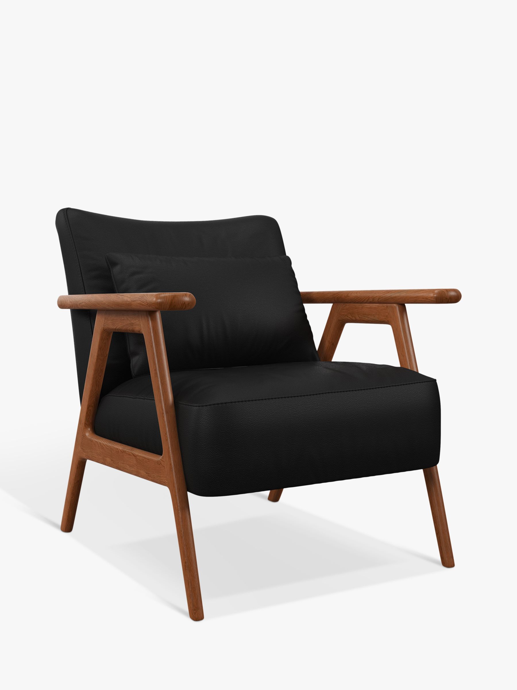 Hendrick Range, John Lewis Hendricks Leather Armchair, Dark Leg, Matt Black