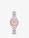 Bulova 96P249 Women's Sutton Diamond Bracelet Strap Watch, Silver/Pink