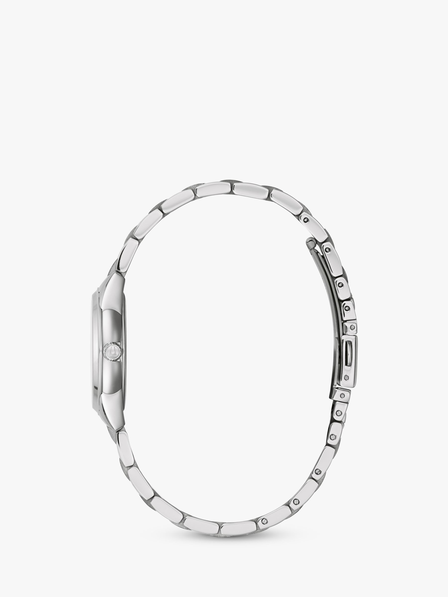 Buy Bulova 96P249 Women's Sutton Diamond Bracelet Strap Watch, Silver/Pink Online at johnlewis.com