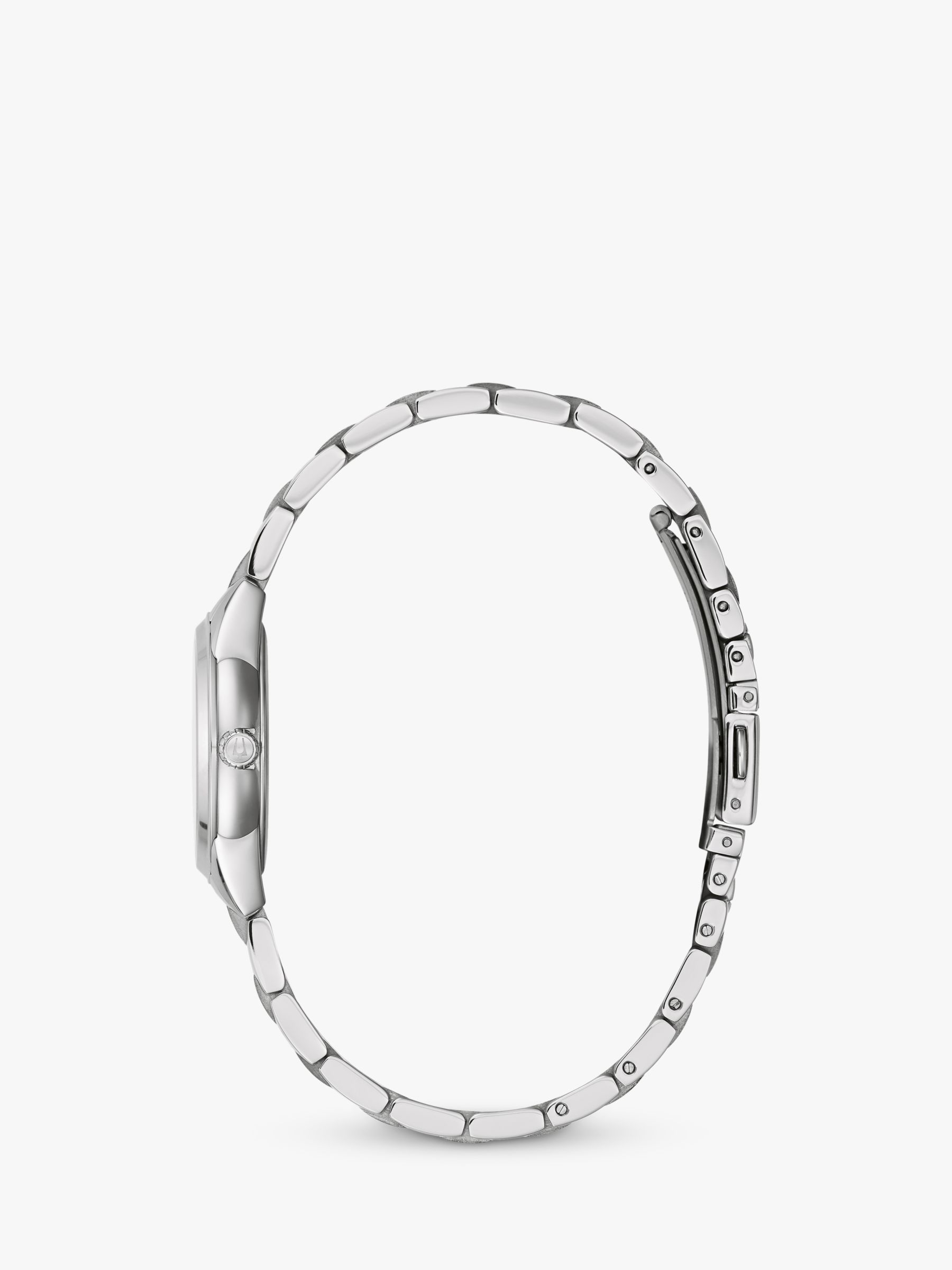Buy Bulova 96P250 Women's Sutton Diamond Bracelet Strap Watch, Silver/Blue Online at johnlewis.com