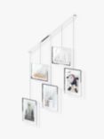 Umbra Exhibit Multi Hanging Photo Frame Display, 5 Photo, Chrome