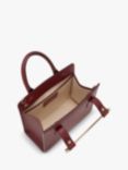 Strathberry Leather Mini Tote Bag, Taupe, Oxblood