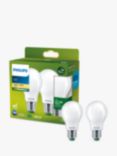 Philips Ultra Efficient 60W A60 E27 LED Classic Bulb, Pack of 2, Warm White