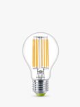Philips Ultra Efficient 4W E27 LED Classic Bulb, Pack of 2, Warm White/Clear