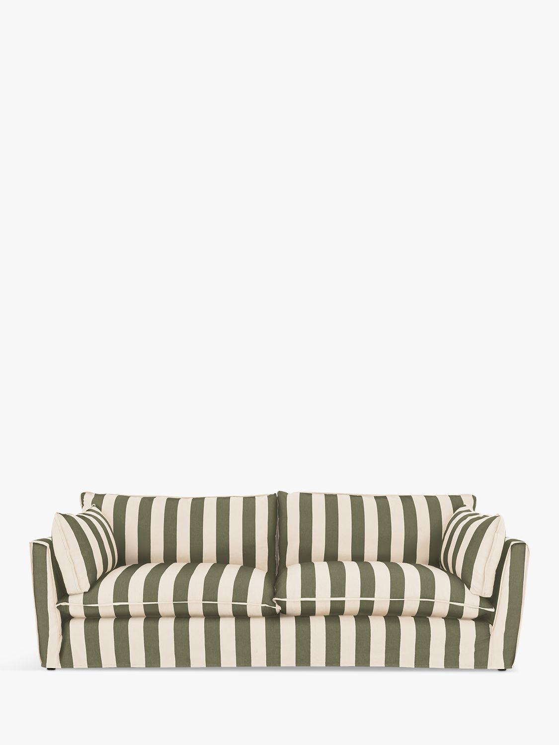 Cocobella Range, John Lewis x Sophie Conran Cocobella Grand Sofa, Light Leg, Spring Green Stripe