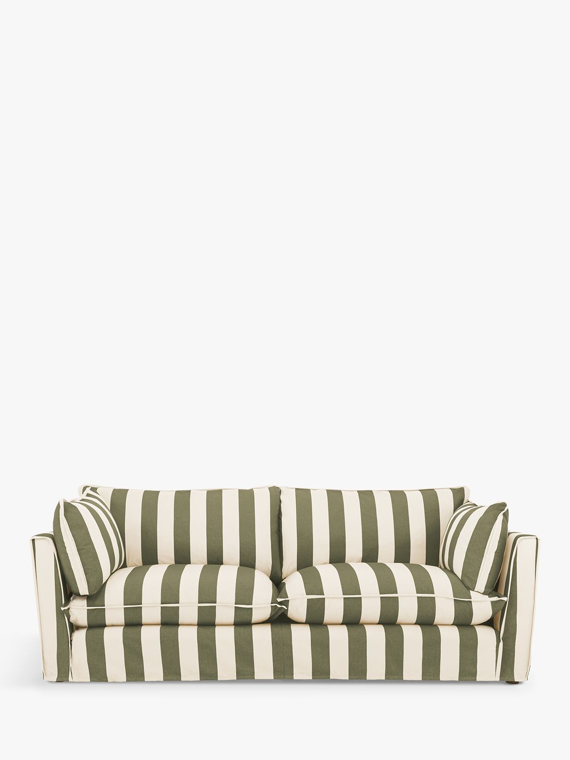 Cocobella Range, John Lewis x Sophie Conran Cocobella Large Sofa, Light Leg, Spring Green Stripe