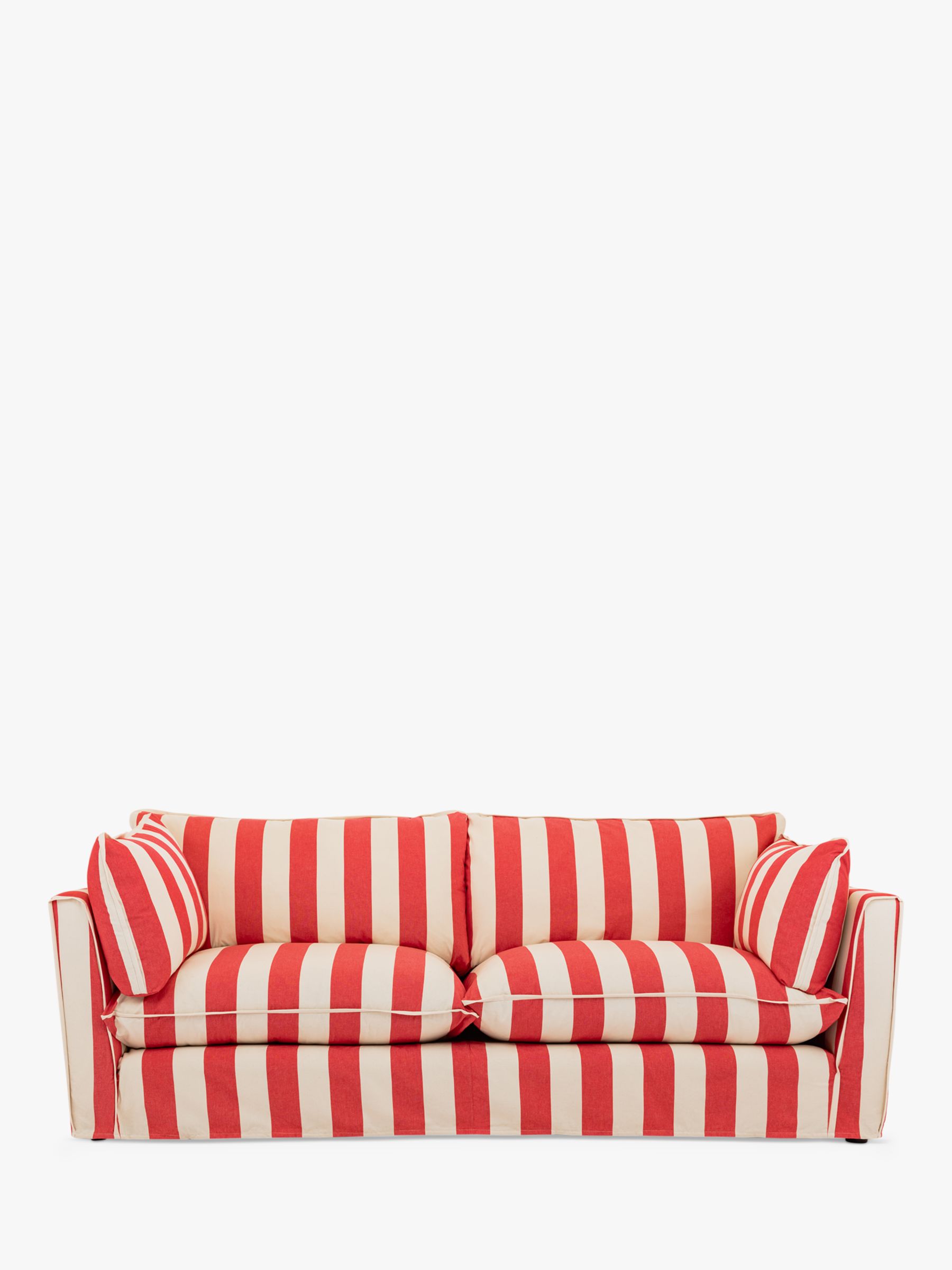 Cocobella Range, John Lewis x Sophie Conran Cocobella Large Sofa, Light Leg, Petunia Red Stripe