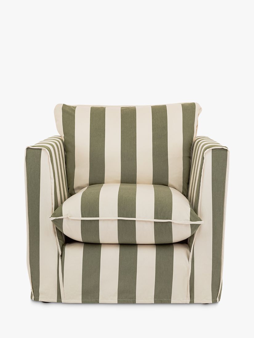 Cocobella Range, John Lewis x Sophie Conran Cocobella Armchair, Light Leg, Spring Green Stripe