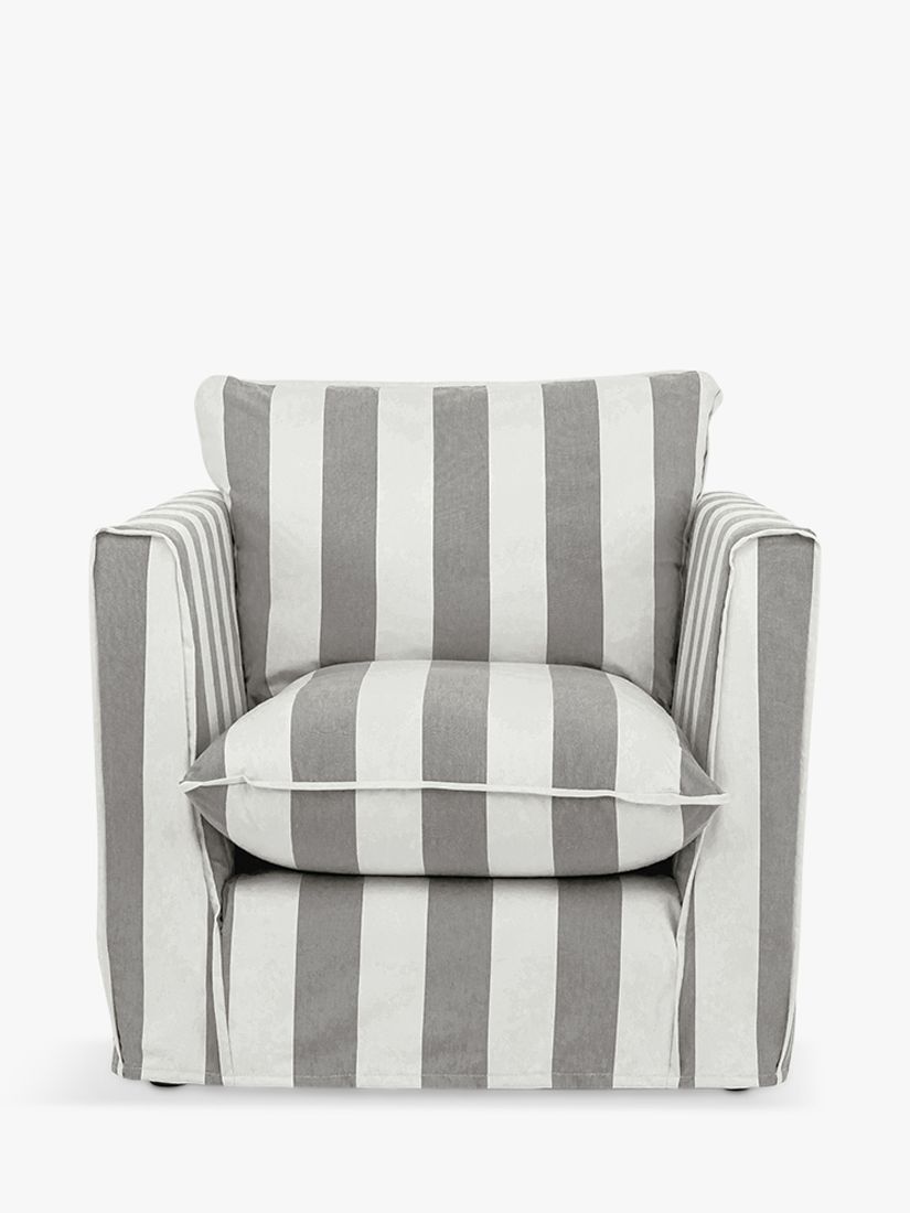 Cocobella Range, John Lewis x Sophie Conran Cocobella Armchair, Light Leg, Grey Stripe