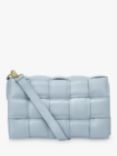 Apatchy Padded Woven Leather Crossbody Bag, Pale Blue