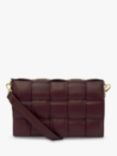 Apatchy Padded Woven Leather Crossbody Bag, Burgundy