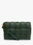 Apatchy Padded Woven Leather Crossbody Bag, Racing Green
