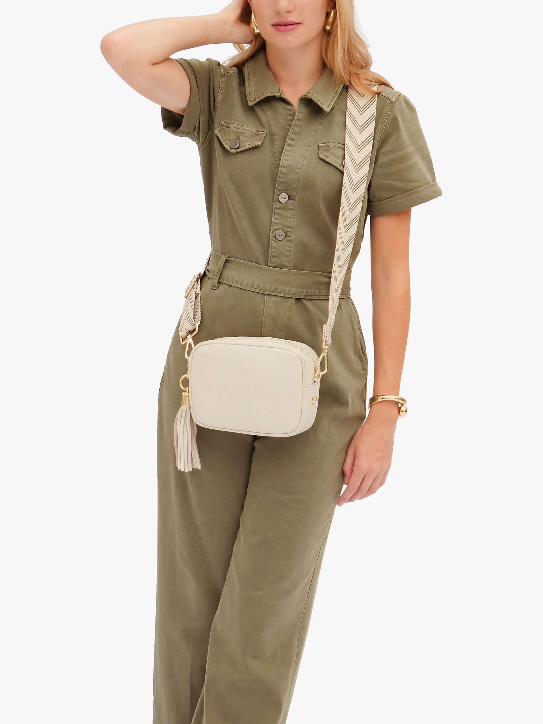 Buy Apatchy Arrow Strap Leather Crossbody Bag, Stone Online at johnlewis.com