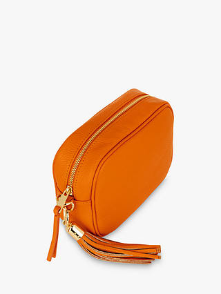 Apatchy Cross Stitch Strap Leather Crossbody Bag, Orange