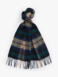 Barbour Wool Cashmere Tartan Scarf, Green Loch