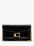 Coach Tabby Spazzolato Leather Clutch Bag, B4/Black