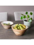 One.World Appleton Mango Wood Serving Bowl, 23.5cm, Natural/White