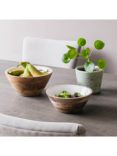 One.World Appleton Mango Wood Serving Bowl, 23.5cm, Natural/White