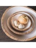 One.World Appleton Mango Wood Nesting Serving Bowls, Set of 3, Natural/White