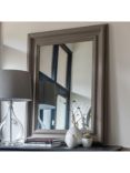 One.World Wilton Annecy Rectangular Wood Frame Wall Mirror, 120 x 90cm, Grey