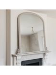 One.World Wilton Wood Frame Overmantle Wall Mirror, 138 x 135cm, Grey
