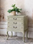 One.World Clovelly 3 Drawer Bedside Table, Green