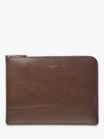Aspinal of London City Leather Folio Laptop Case, Coffee