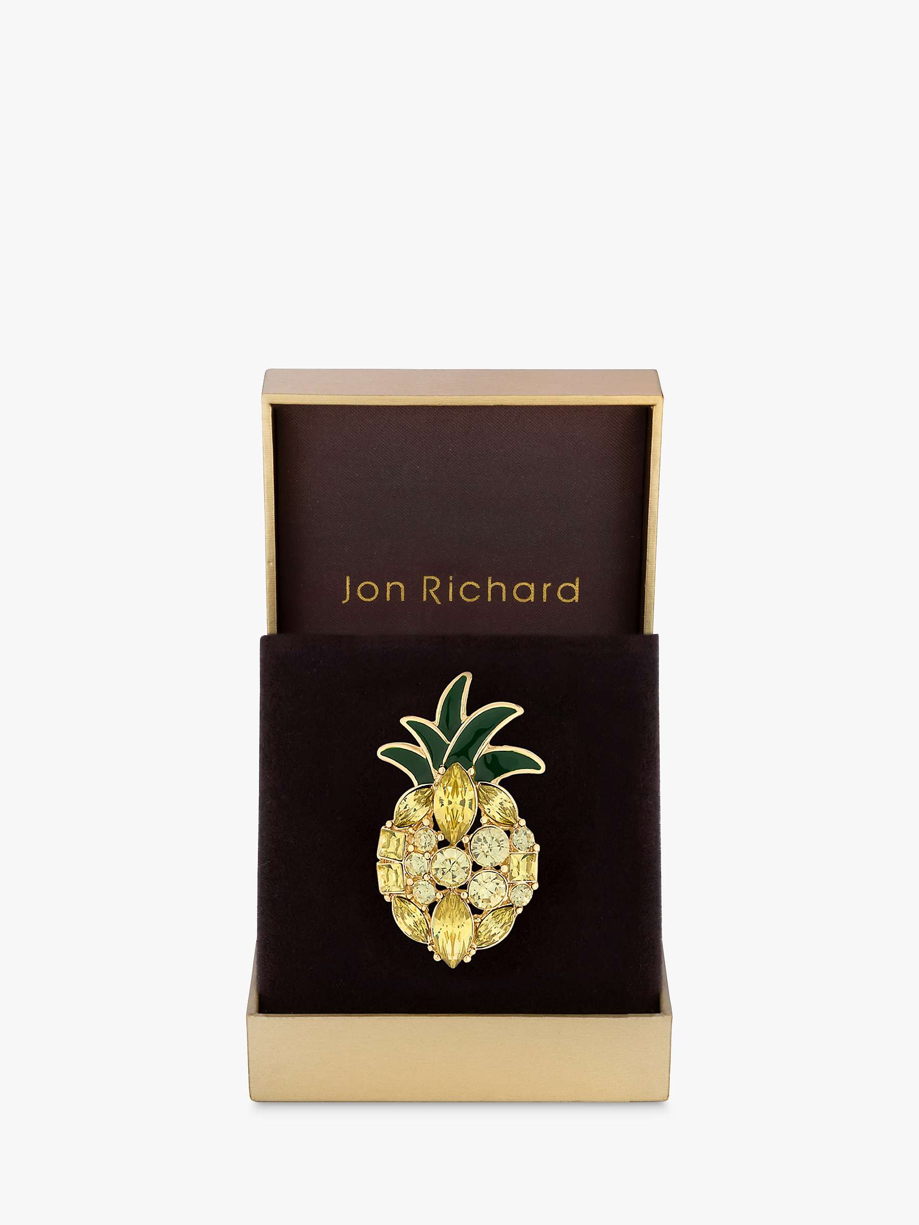 Buy Jon Richard Crystal Pineapple Brooch, Gold Online at johnlewis.com