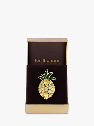 Jon Richard Crystal Pineapple Brooch, Gold