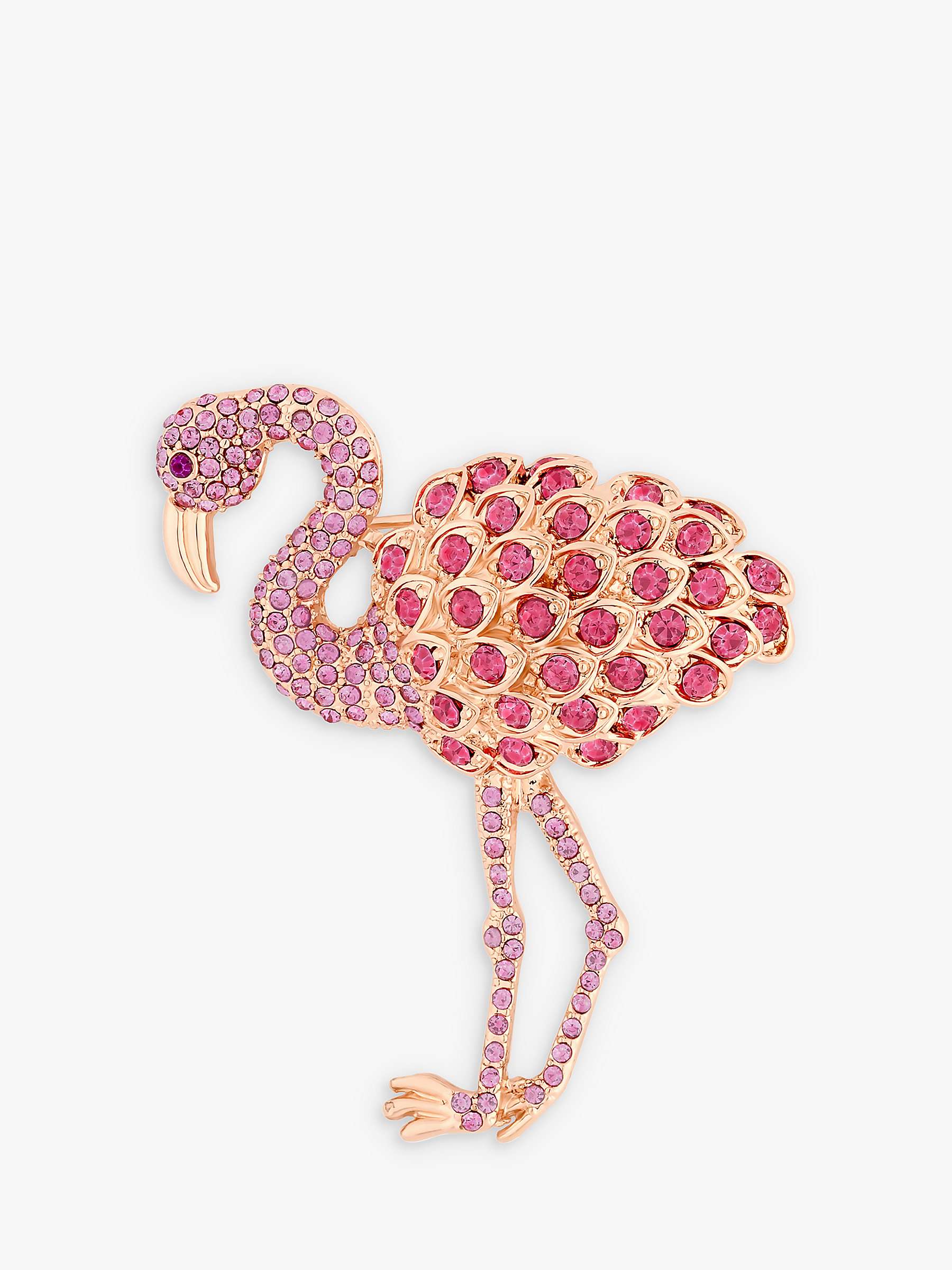 Buy Jon Richard Pink Flamingo Brooch, Rose Gold Online at johnlewis.com