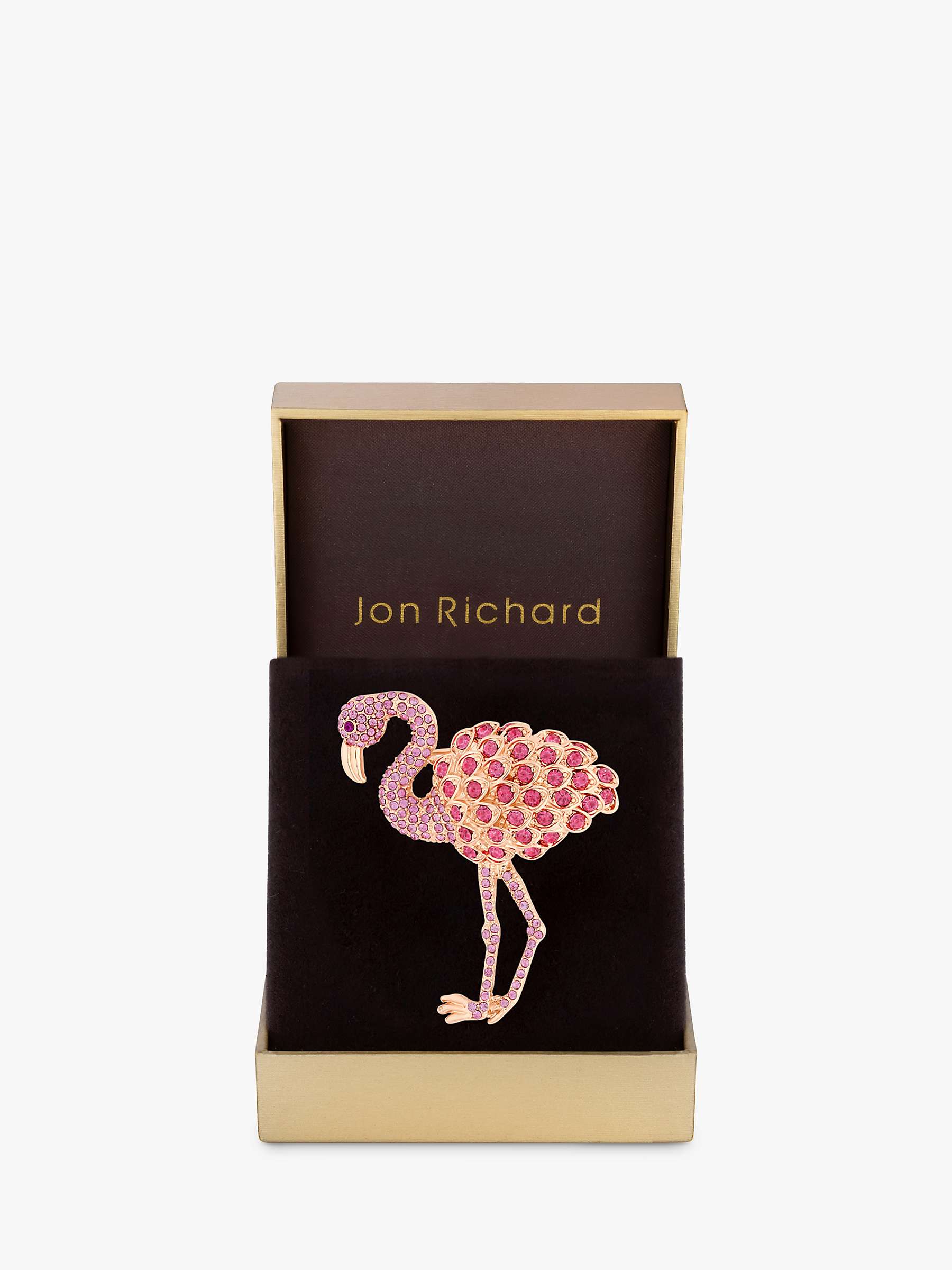 Buy Jon Richard Pink Flamingo Brooch, Rose Gold Online at johnlewis.com