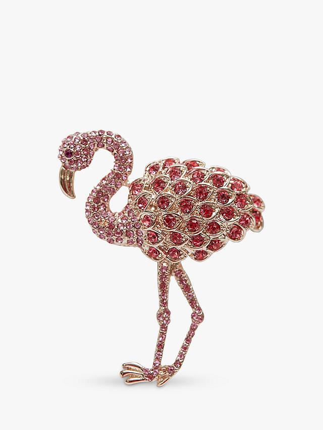 Jon Richard Pink Flamingo Brooch, Rose Gold