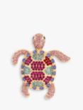 Jon Richard Gold Plated Crystal Turtle Brooch, Gold/Multi