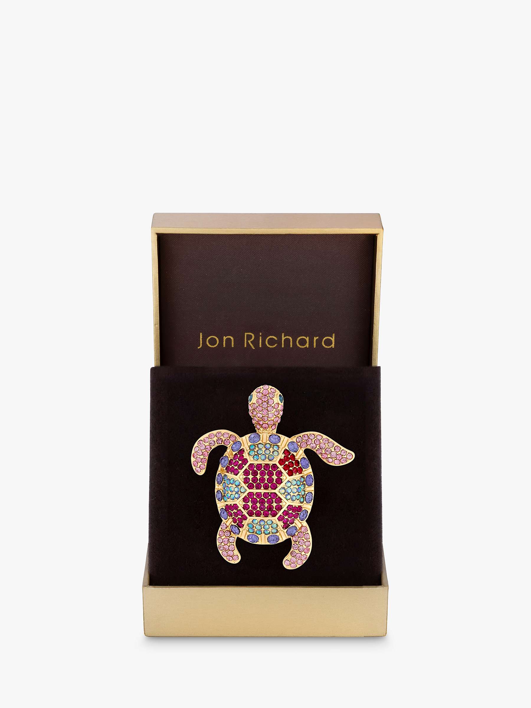 Buy Jon Richard Gold Plated Crystal Turtle Brooch, Gold/Multi Online at johnlewis.com