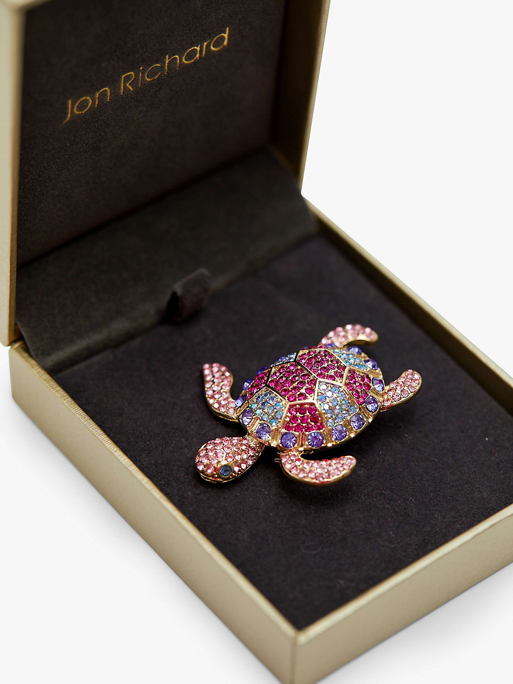 Buy Jon Richard Gold Plated Crystal Turtle Brooch, Gold/Multi Online at johnlewis.com