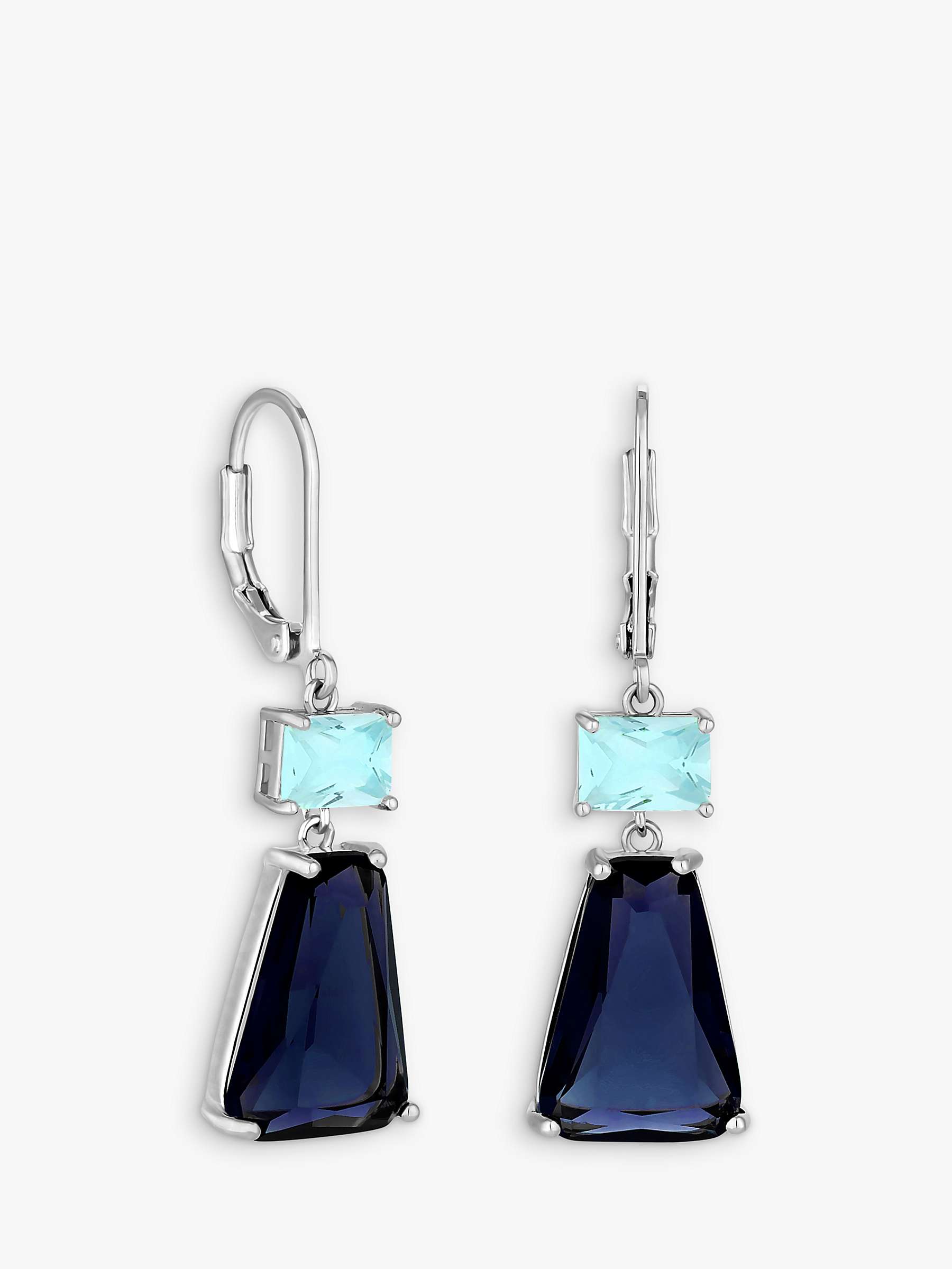 Buy Jon Richard Blue Cut Glass Drop Earrings, Silver Online at johnlewis.com