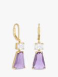 Jon Richard Lavender Cut Glass Drop Earrings, Silver