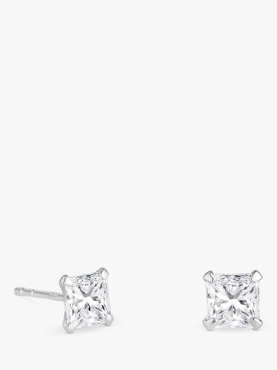Buy Simply Silver Square Cubic Zirconia Stud Earrings, Silver Online at johnlewis.com