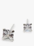 Simply Silver Square Cubic Zirconia Stud Earrings, Silver