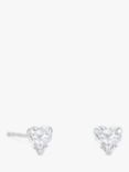 Simply Silver Cubic Zirconia Heart Stud Earrings, Silver